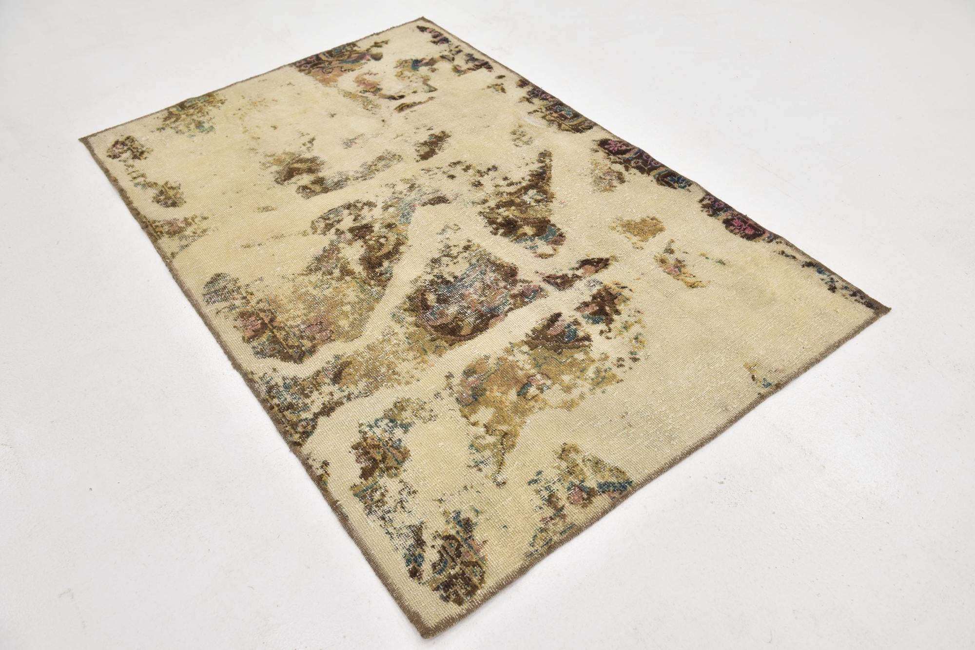 4' 7 x 6' 4 Hand Knotted Ultra Vintage Persian Wool Rug