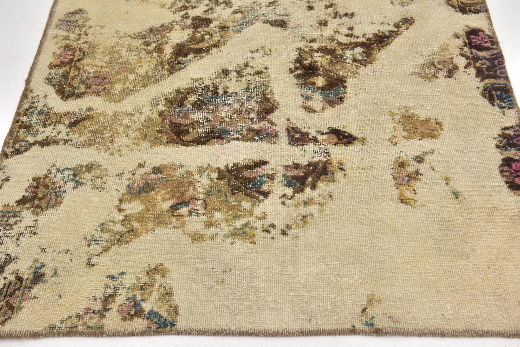 4' 7 x 6' 4 Hand Knotted Ultra Vintage Persian Wool Rug