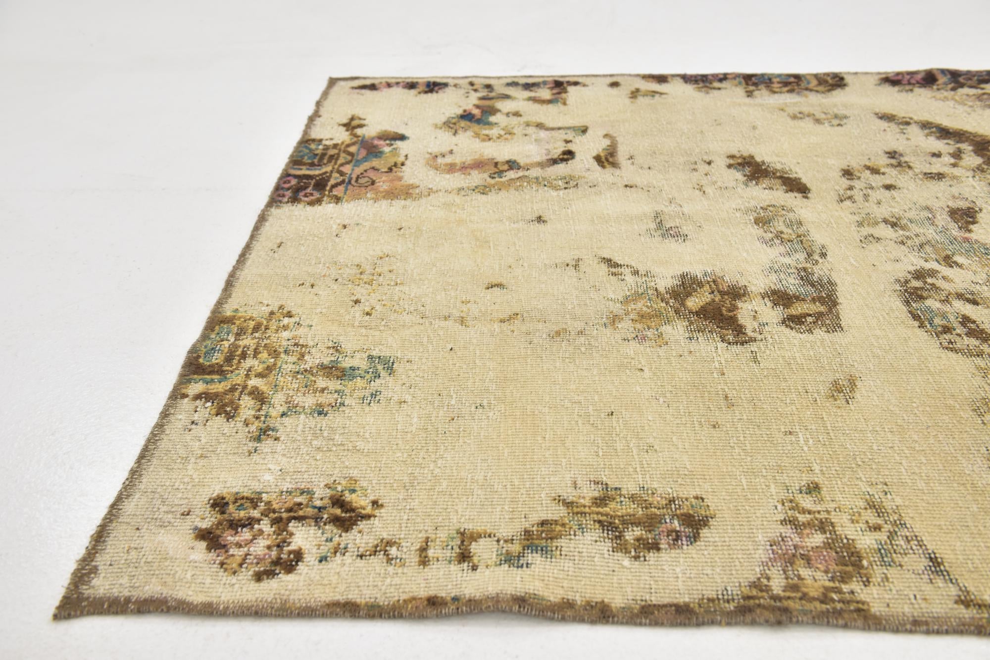 4' 7 x 6' 4 Hand Knotted Ultra Vintage Persian Wool Rug