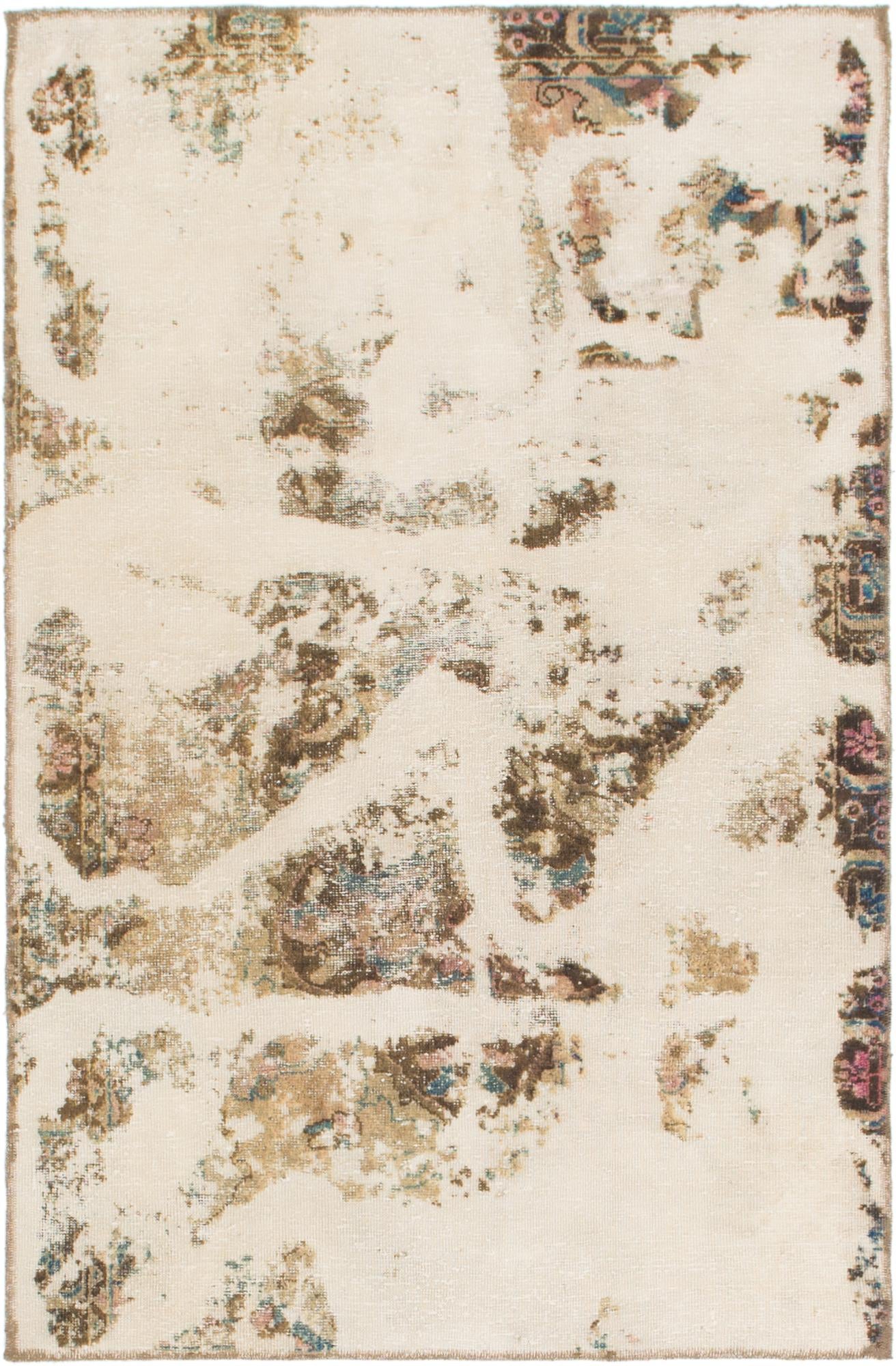 4' 7 x 6' 4 Hand Knotted Ultra Vintage Persian Wool Rug