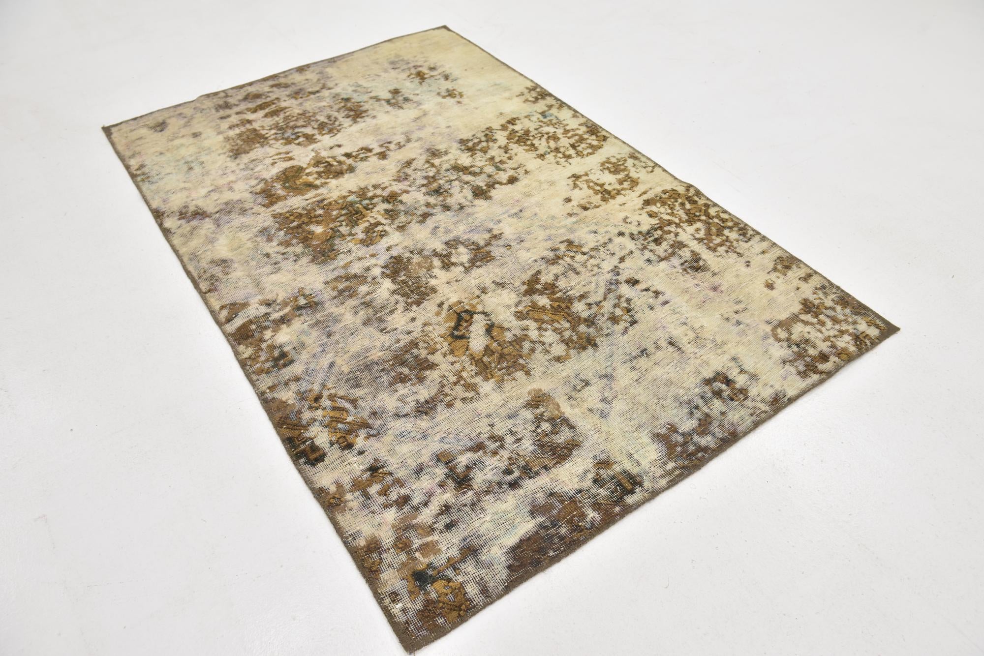 4' 4 x 6' 8 Hand Knotted Ultra Vintage Persian Wool Rug