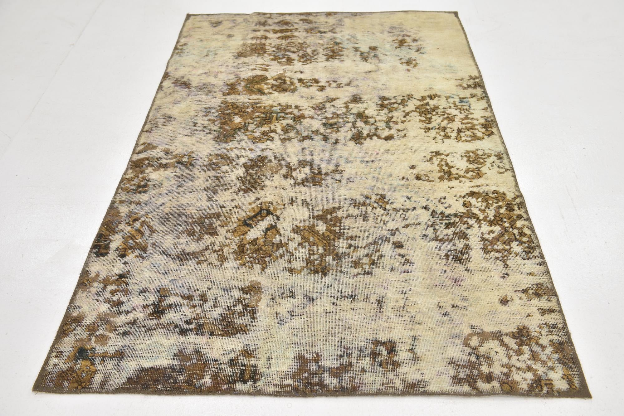 4' 4 x 6' 8 Hand Knotted Ultra Vintage Persian Wool Rug