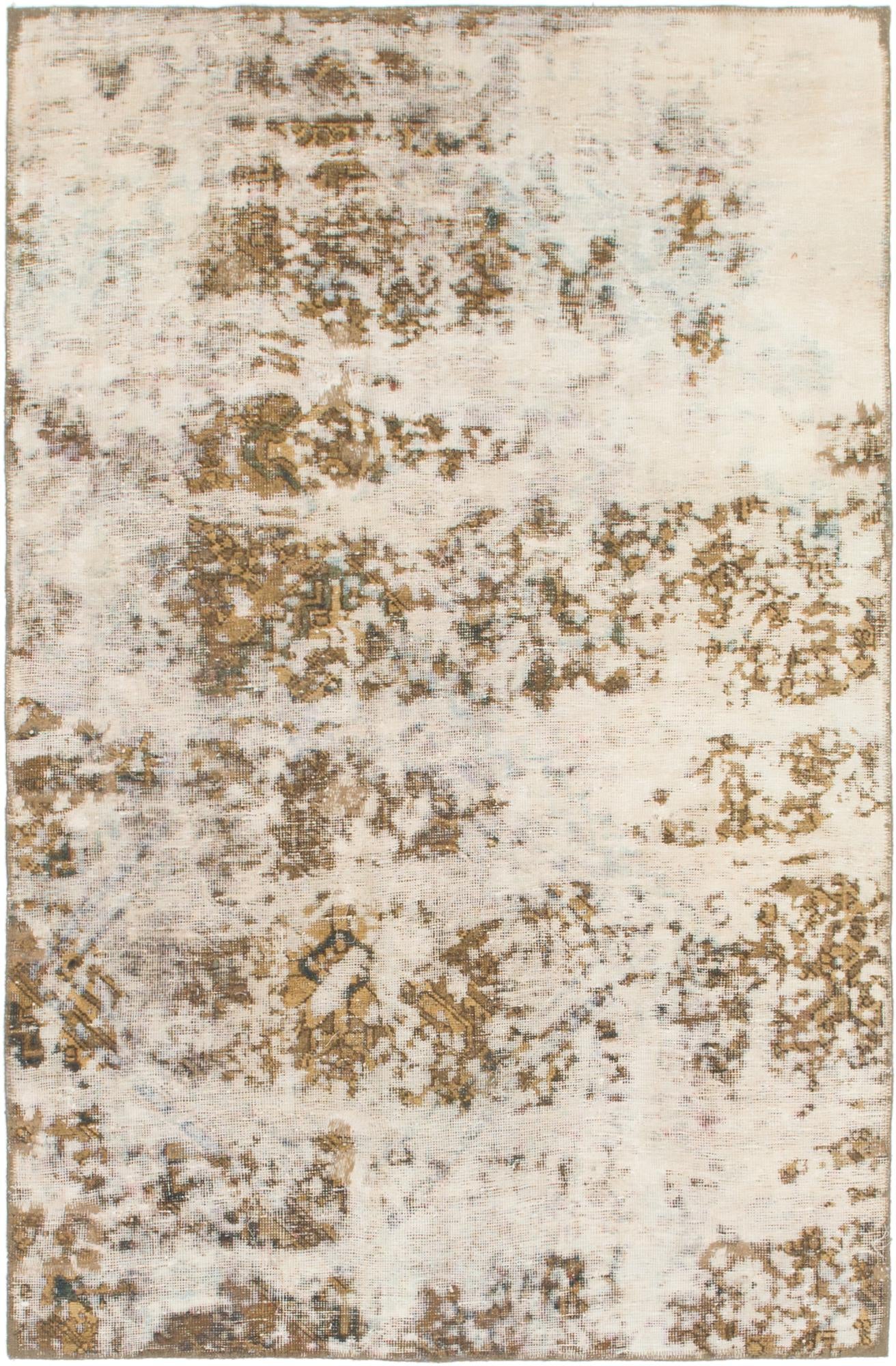 4' 4 x 6' 8 Hand Knotted Ultra Vintage Persian Wool Rug