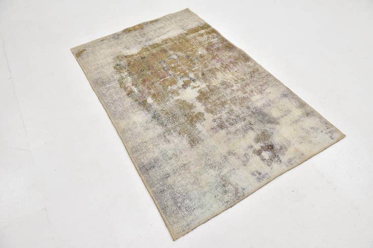 Detail image of 3' 5 x 4' 5 Hand Knotted Ultra Vintage Persian Wool Rug