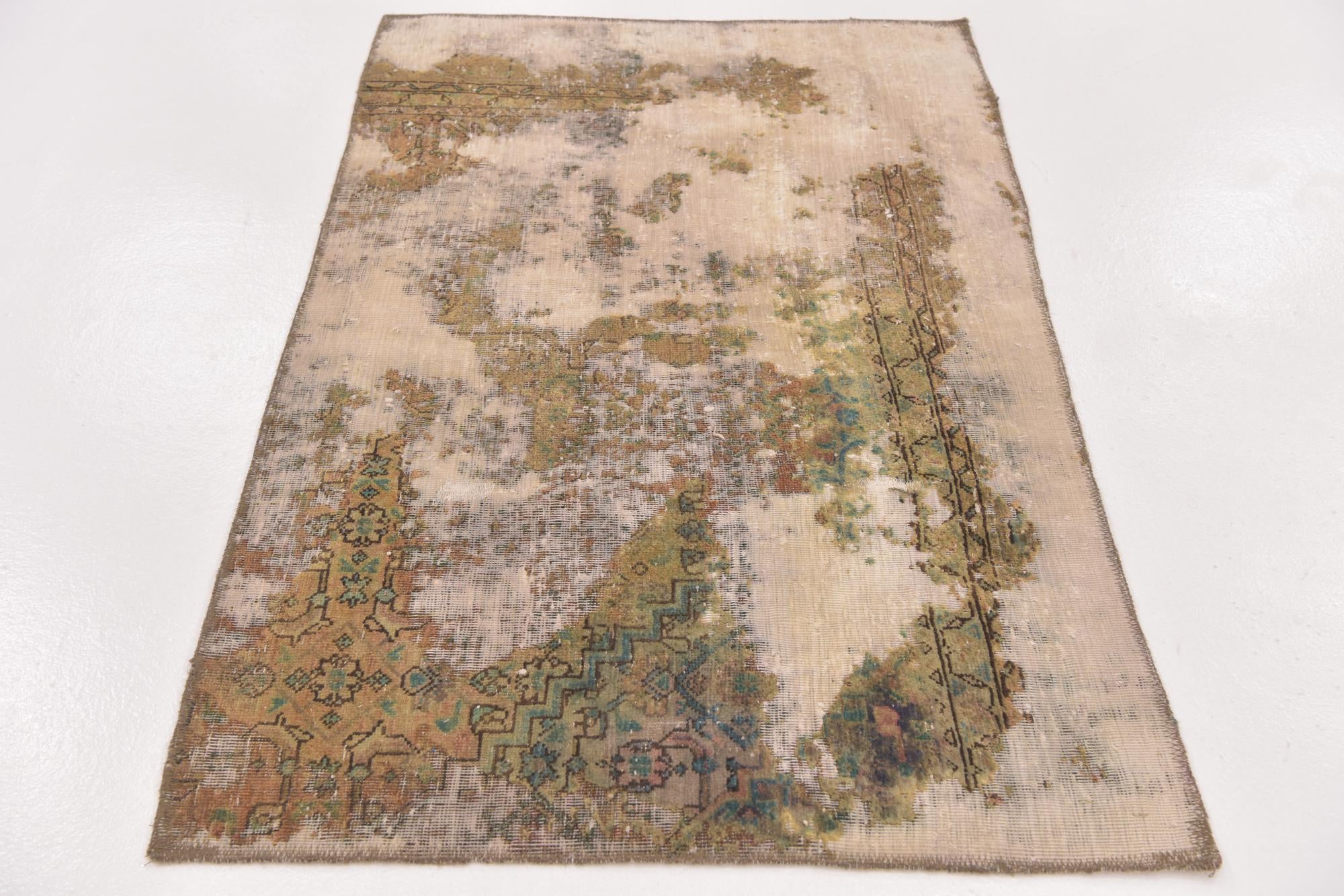 3' x 4' 8 Hand Knotted Ultra Vintage Persian Wool Rug