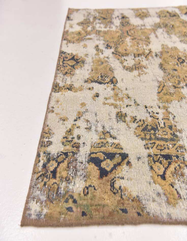 Detail image of 4' x 5' 6  Hand Knotted Ultra Vintage Persian Wool Rug