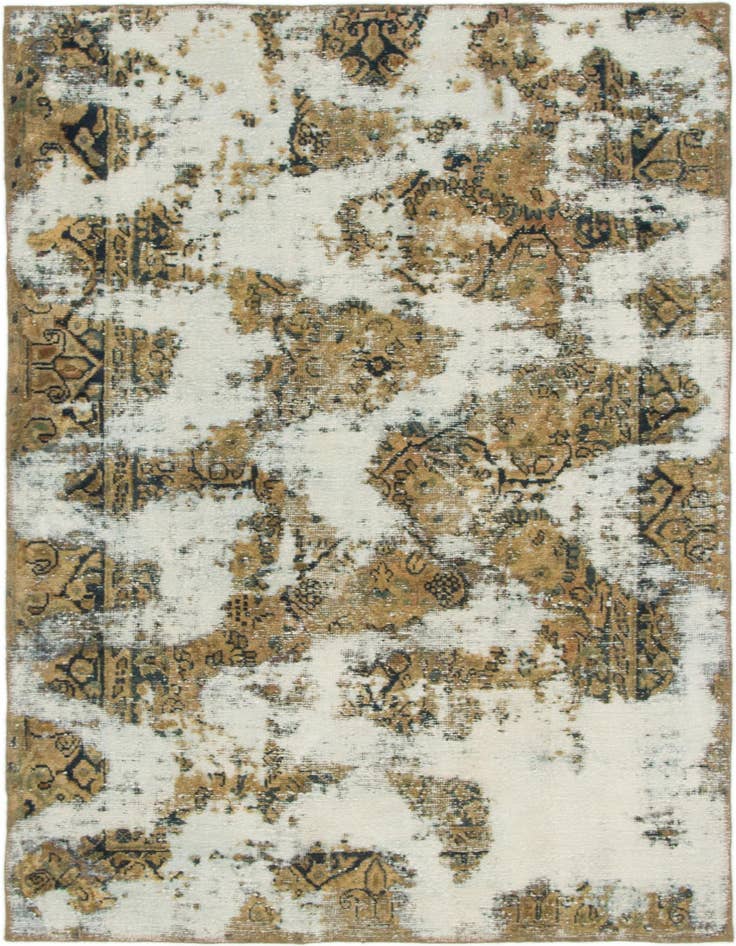 Detail image of 4' x 5' 6 Hand Knotted Ultra Vintage Persian Wool Rug