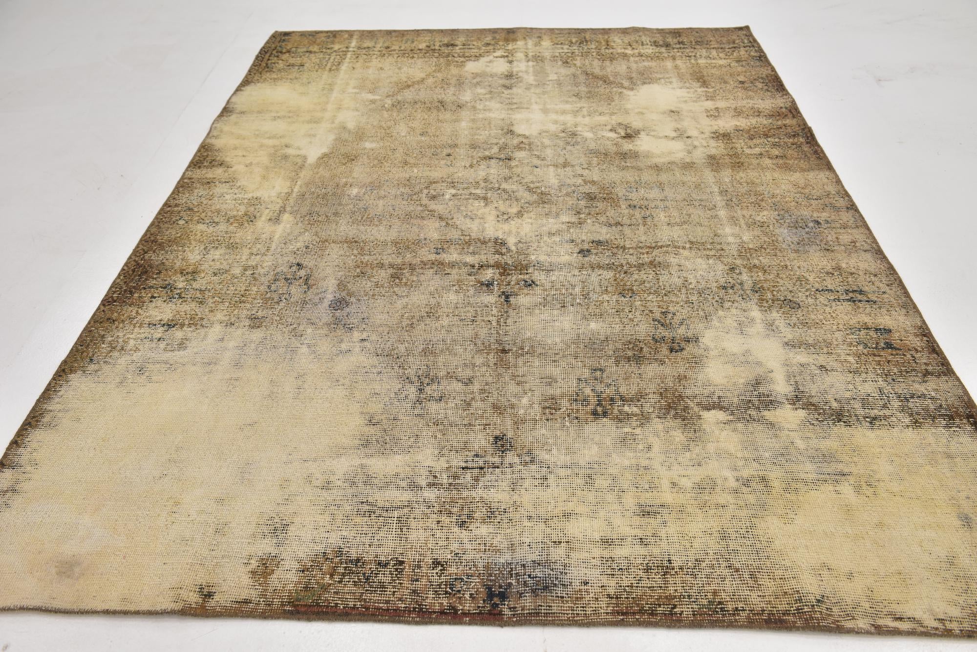 6' 8 x 9' 6 Hand Knotted Ultra Vintage Persian Wool Rug
