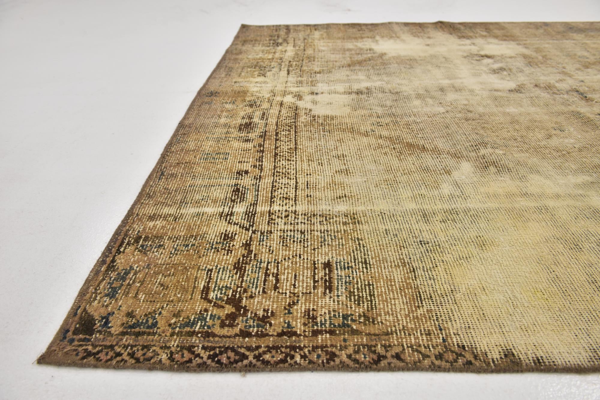 6' 8 x 9' 6 Hand Knotted Ultra Vintage Persian Wool Rug