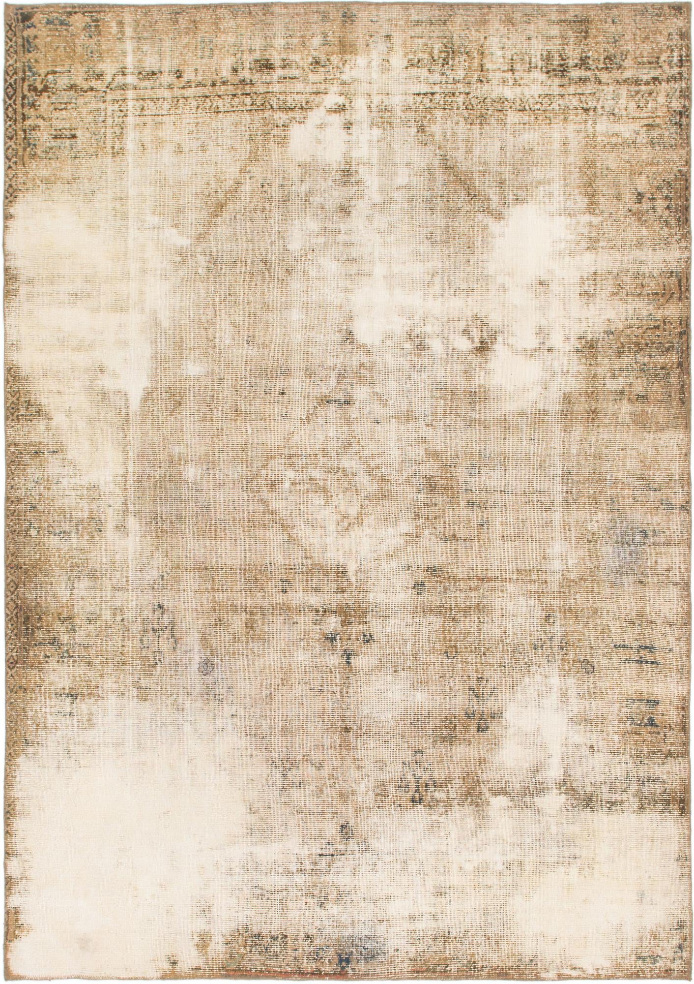 6' 8 x 9' 6 Hand Knotted Ultra Vintage Persian Wool Rug