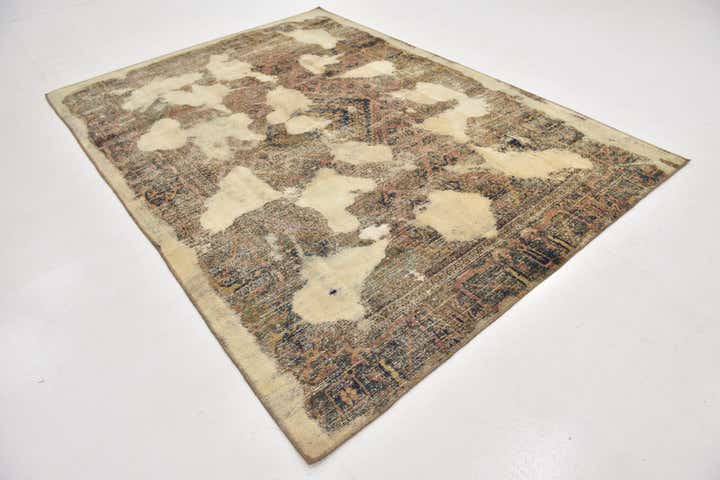 6' 10 x 9' 6 Hand Knotted Ultra Vintage Persian Wool Rug