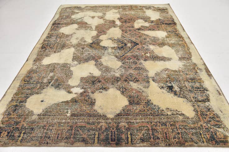 Detail image of 6' 10 x 9' 6 Hand Knotted Ultra Vintage Persian Wool Rug