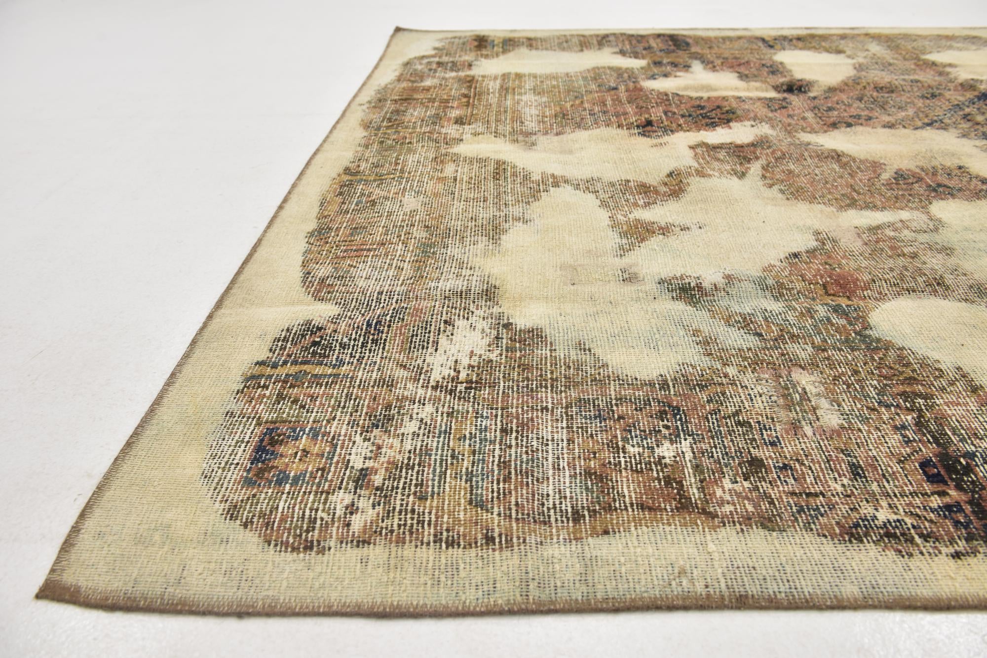 6' 10 x 9' 6 Hand Knotted Ultra Vintage Persian Wool Rug