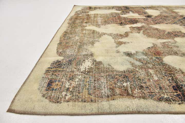 6' 10 x 9' 6 Hand Knotted Ultra Vintage Persian Wool Rug
