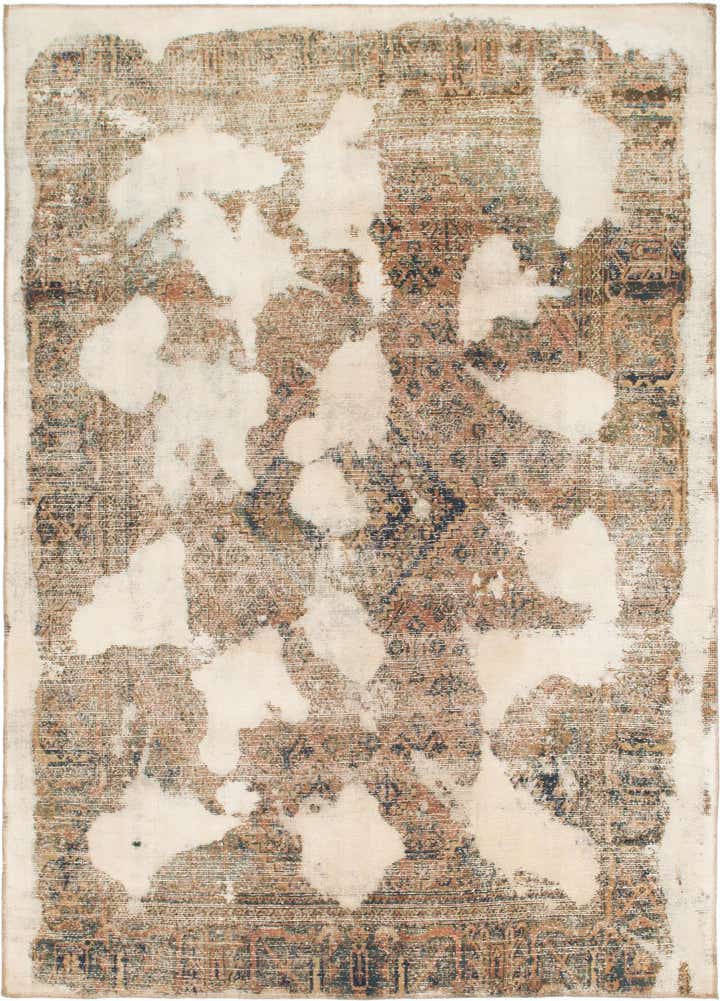 6' 10 x 9' 6 Hand Knotted Ultra Vintage Persian Wool Rug