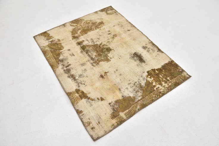 Detail image of 90cm x 125cm anudado a mano Ultra Vintage Alfombra Persa Lana