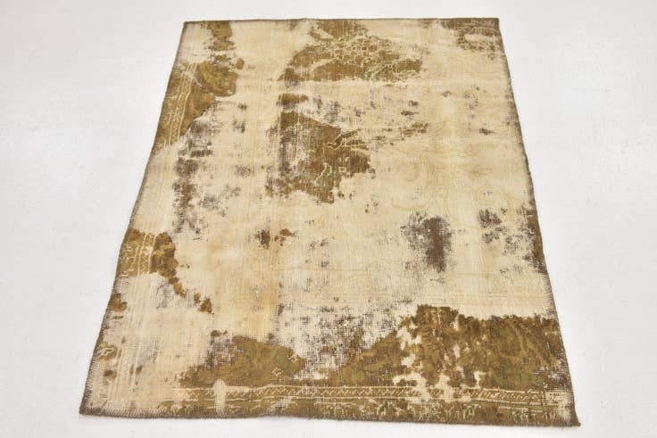 Detail image of 90cm x 125cm anudado a mano Ultra Vintage Alfombra Persa Lana