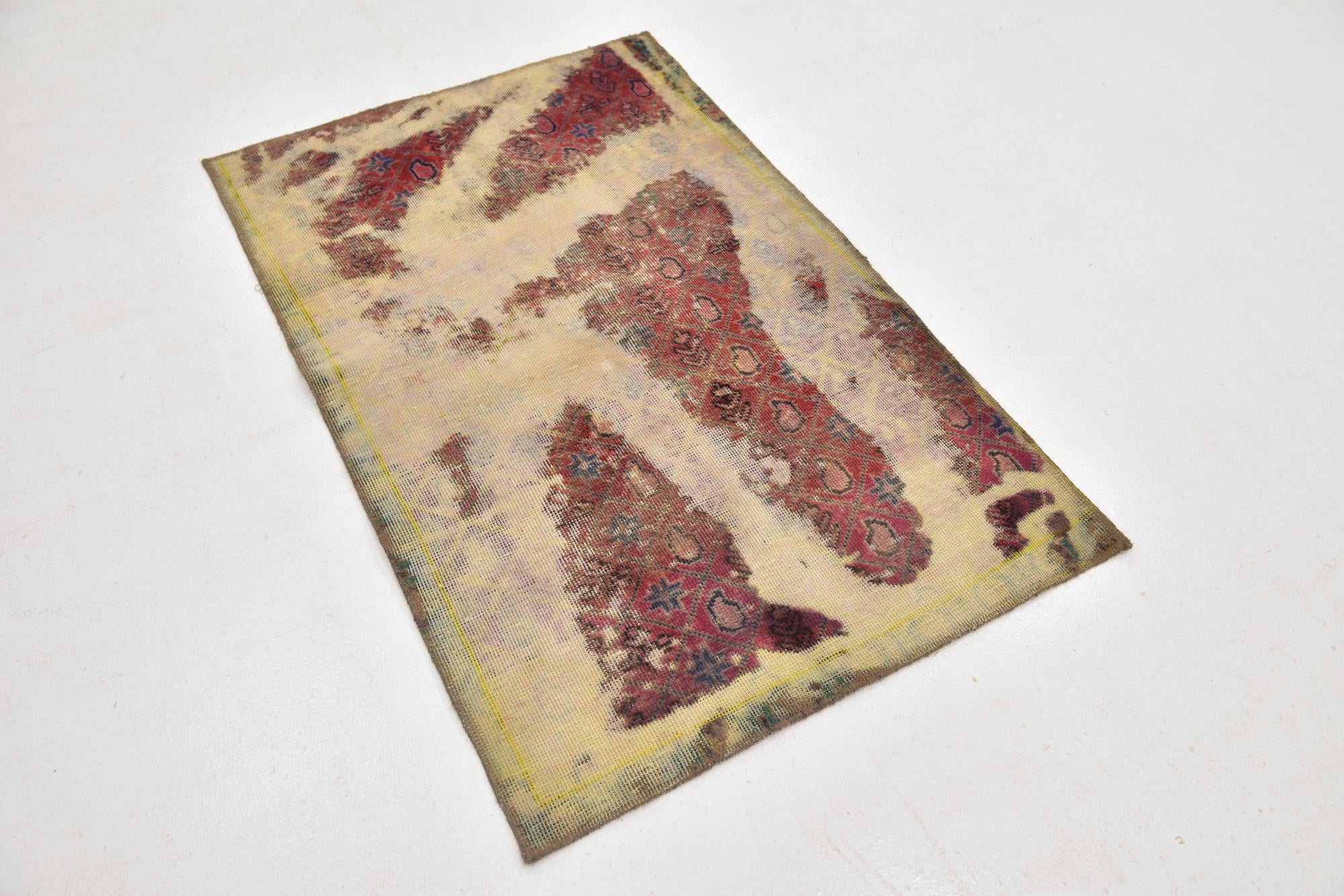 3' x 4' 6 Hand Knotted Ultra Vintage Persian Wool Rug