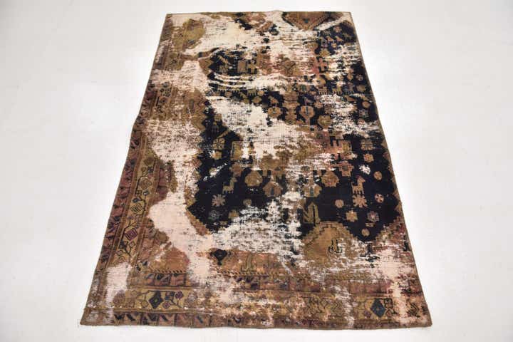 3' 9 x 6' Hand Knotted Ultra Vintage Persian Wool Rug