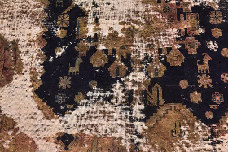 Detail image of 3' 9 x 6' Hand Knotted Ultra Vintage Persian Wool Rug