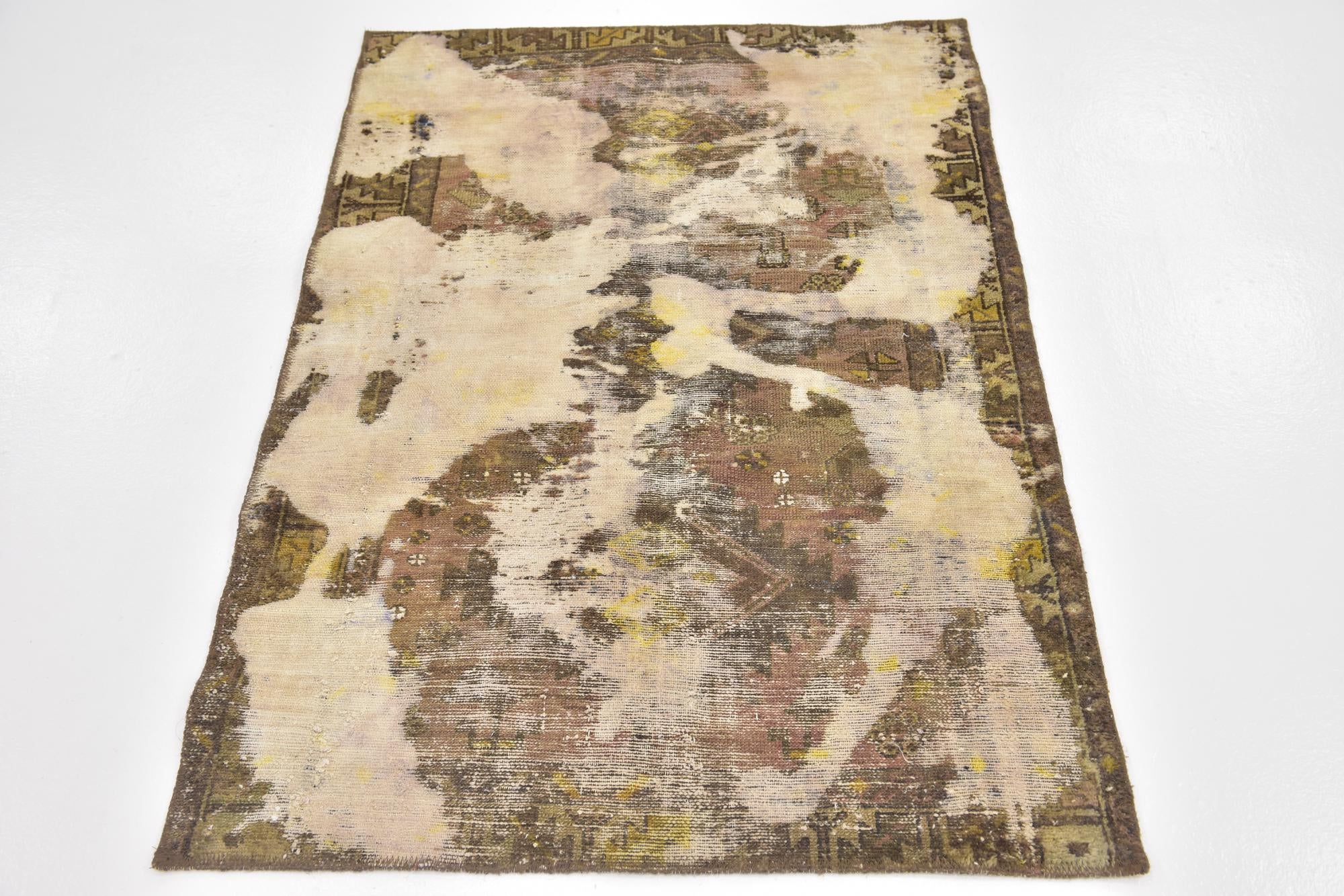 3' x 4' 4 Hand Knotted Ultra Vintage Persian Wool Rug