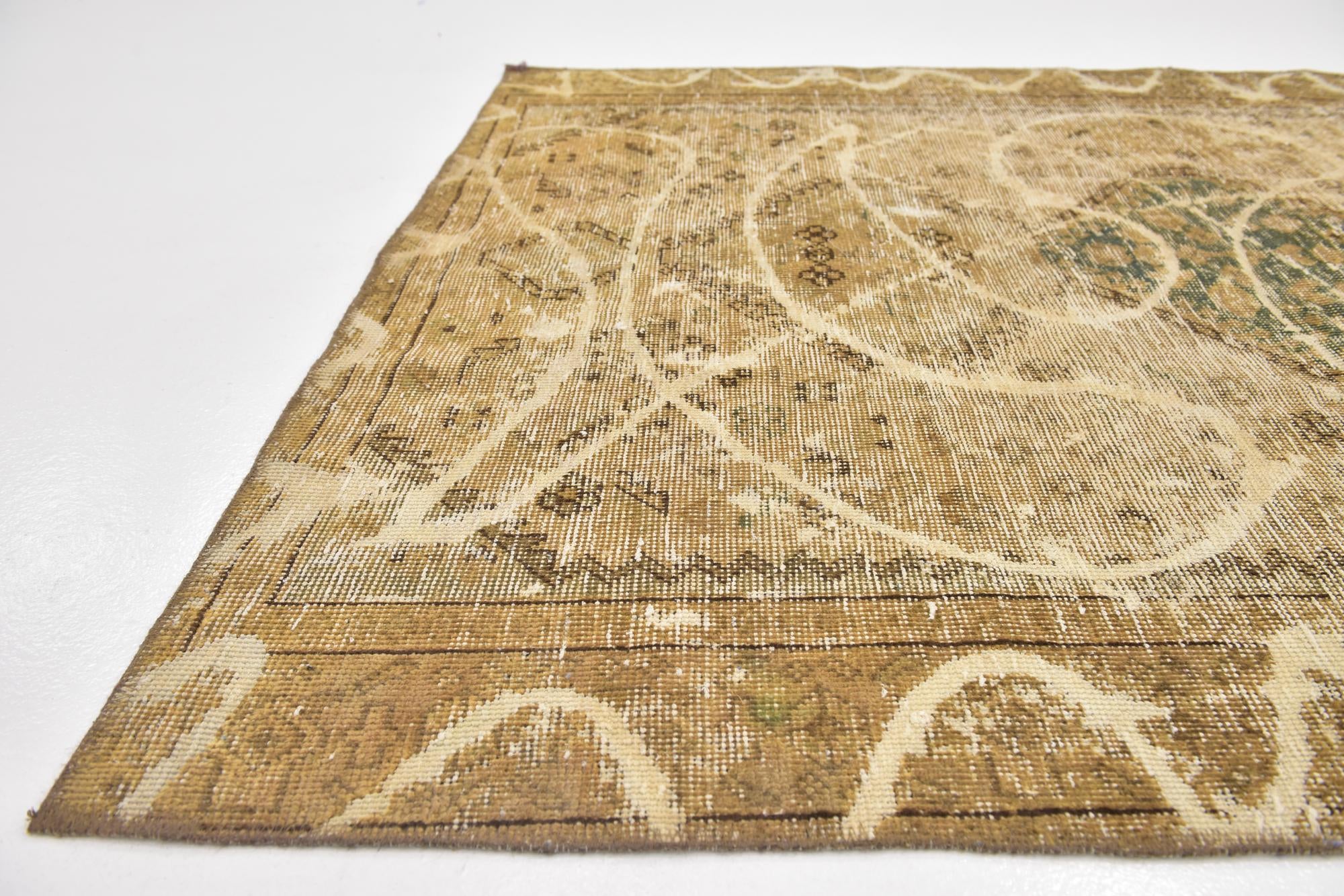 4' 6 x 6' 2 Hand Knotted Ultra Vintage Persian Wool Rug