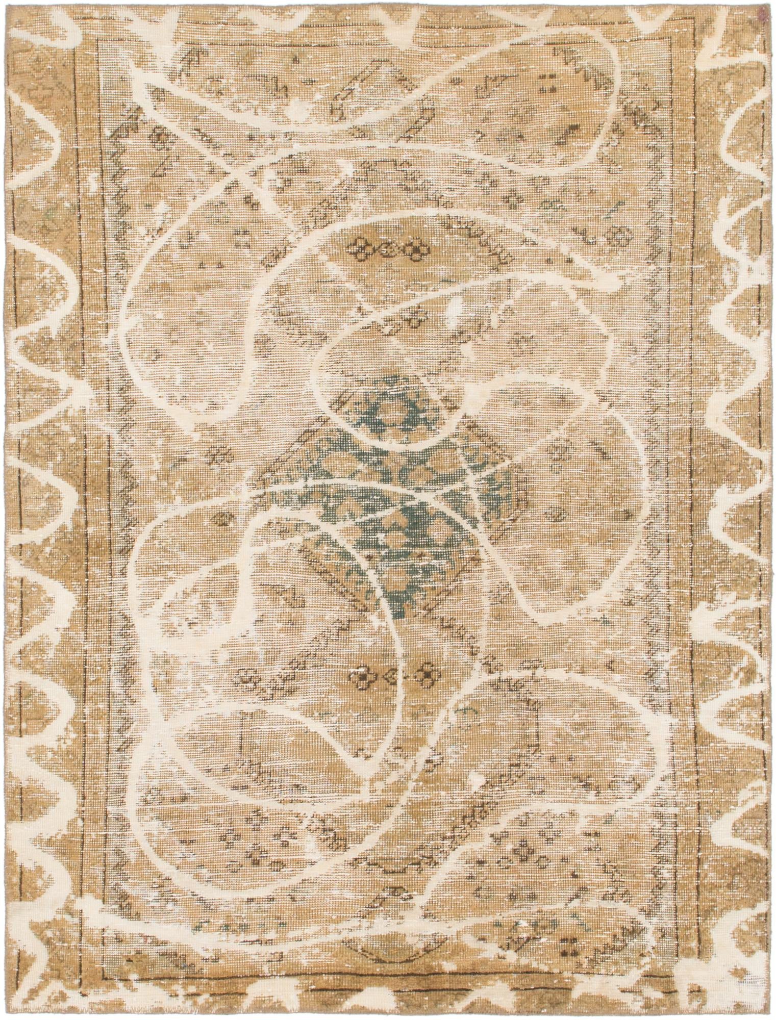 4' 6 x 6' 2 Hand Knotted Ultra Vintage Persian Wool Rug