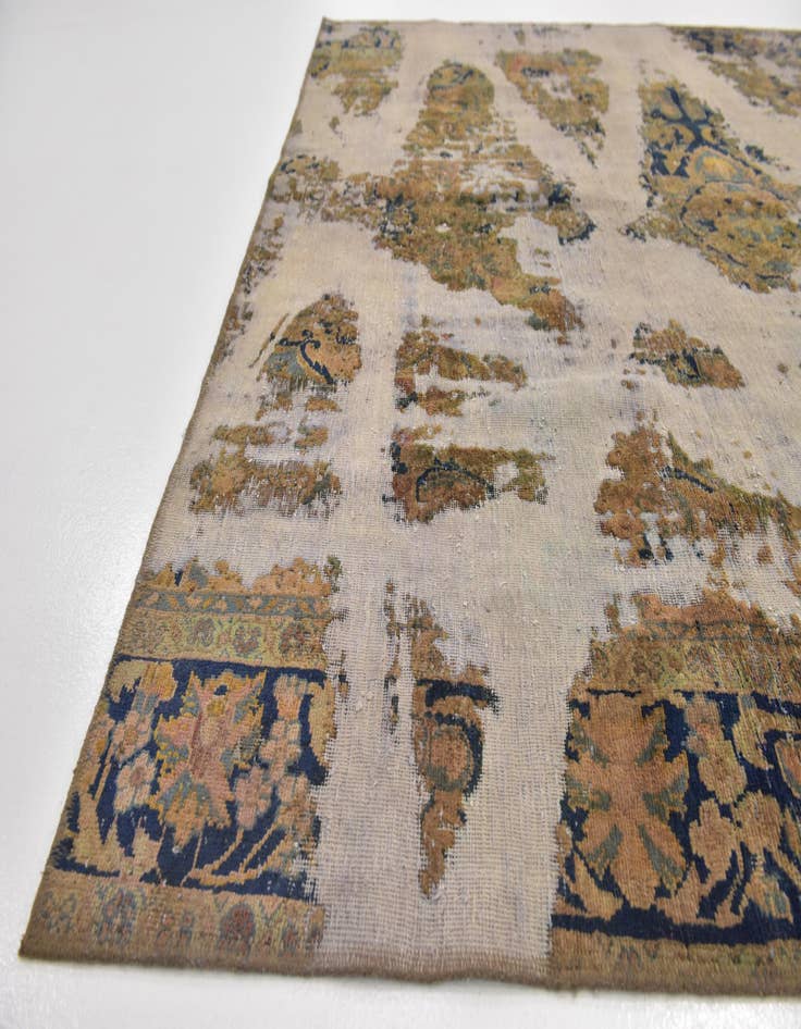 Detail image of 6' 7 x 8' 3  Hand Knotted Ultra Vintage Persian Wool Rug