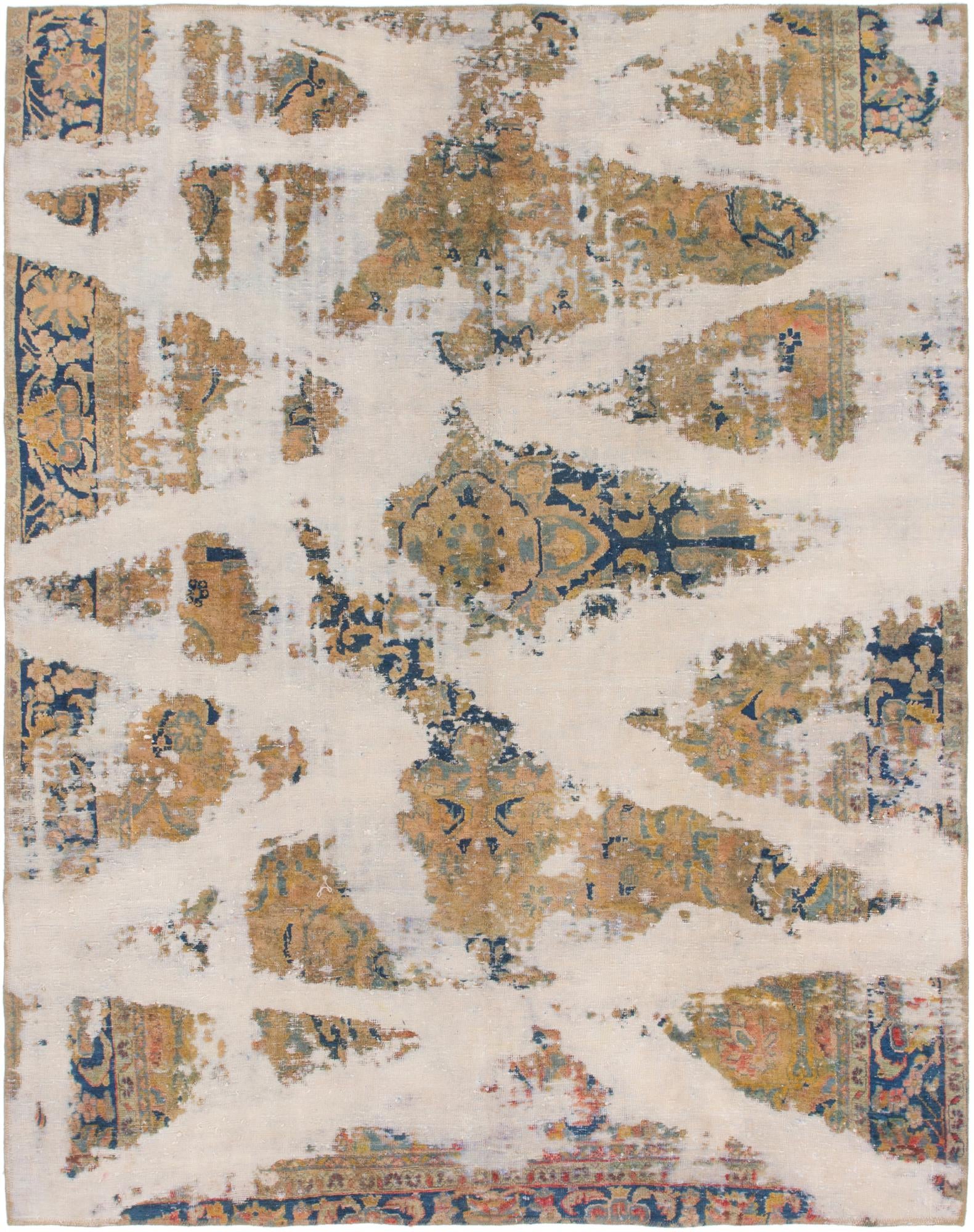 6' 7 x 8' 3 Hand Knotted Ultra Vintage Persian Wool Rug
