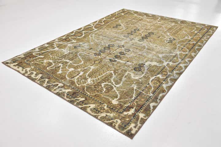 6' 8 x 9' 6 Hand Knotted Ultra Vintage Persian Wool Rug