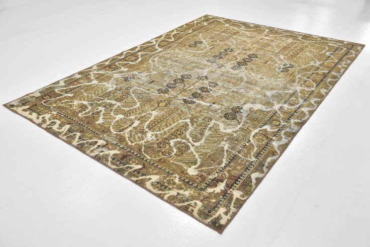 Detail image of 6' 8 x 9' 6 Hand Knotted Ultra Vintage Persian Wool Rug