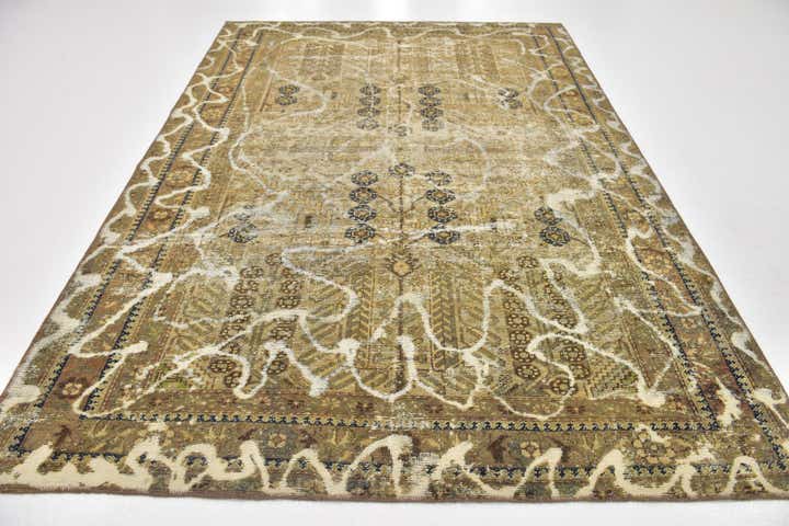 6' 8 x 9' 6 Hand Knotted Ultra Vintage Persian Wool Rug