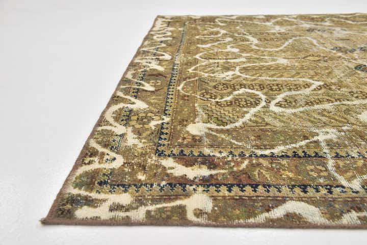 6' 8 x 9' 6 Hand Knotted Ultra Vintage Persian Wool Rug