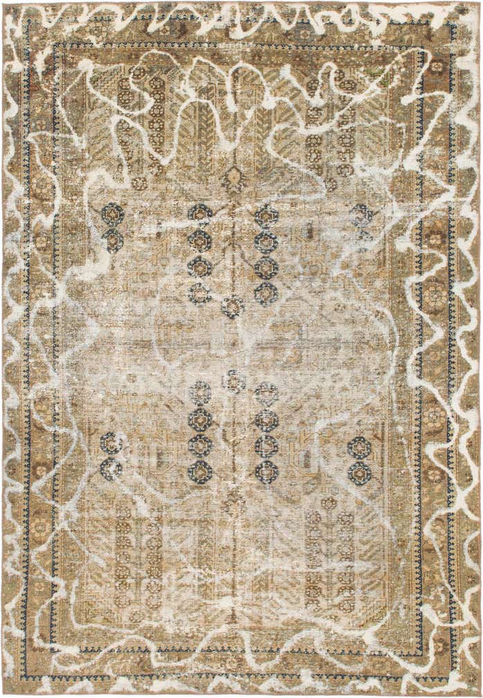 6' 8 x 9' 6 Hand Knotted Ultra Vintage Persian Wool Rug