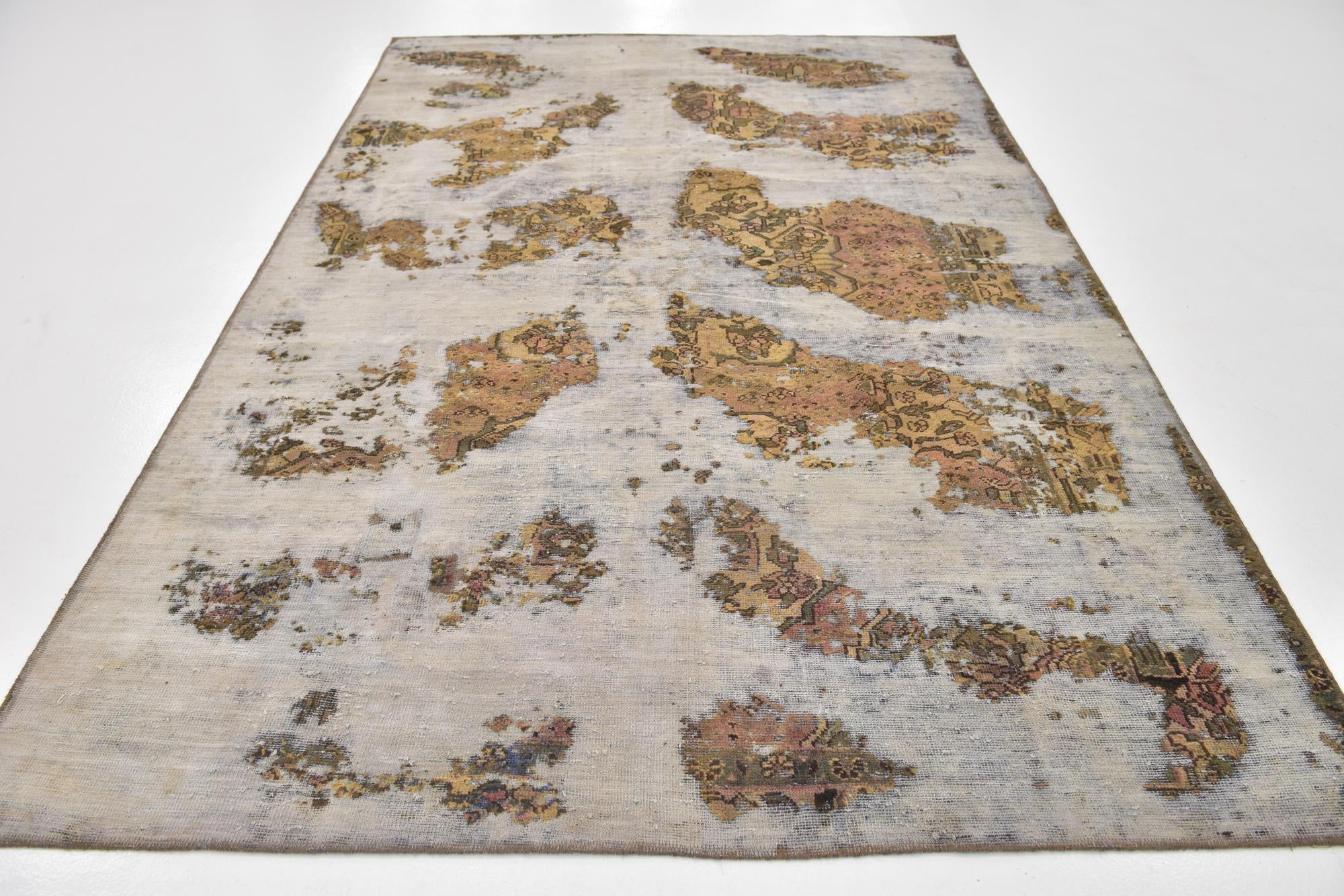 6' x 9' 3 Hand Knotted Ultra Vintage Persian Wool Rug