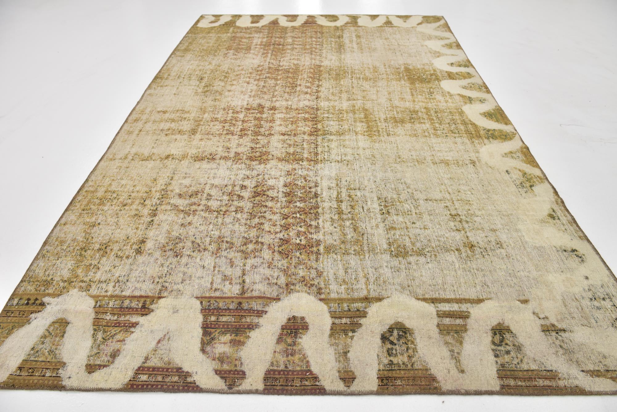 7' 2 x 11' 2 Hand Knotted Ultra Vintage Persian Wool Rug