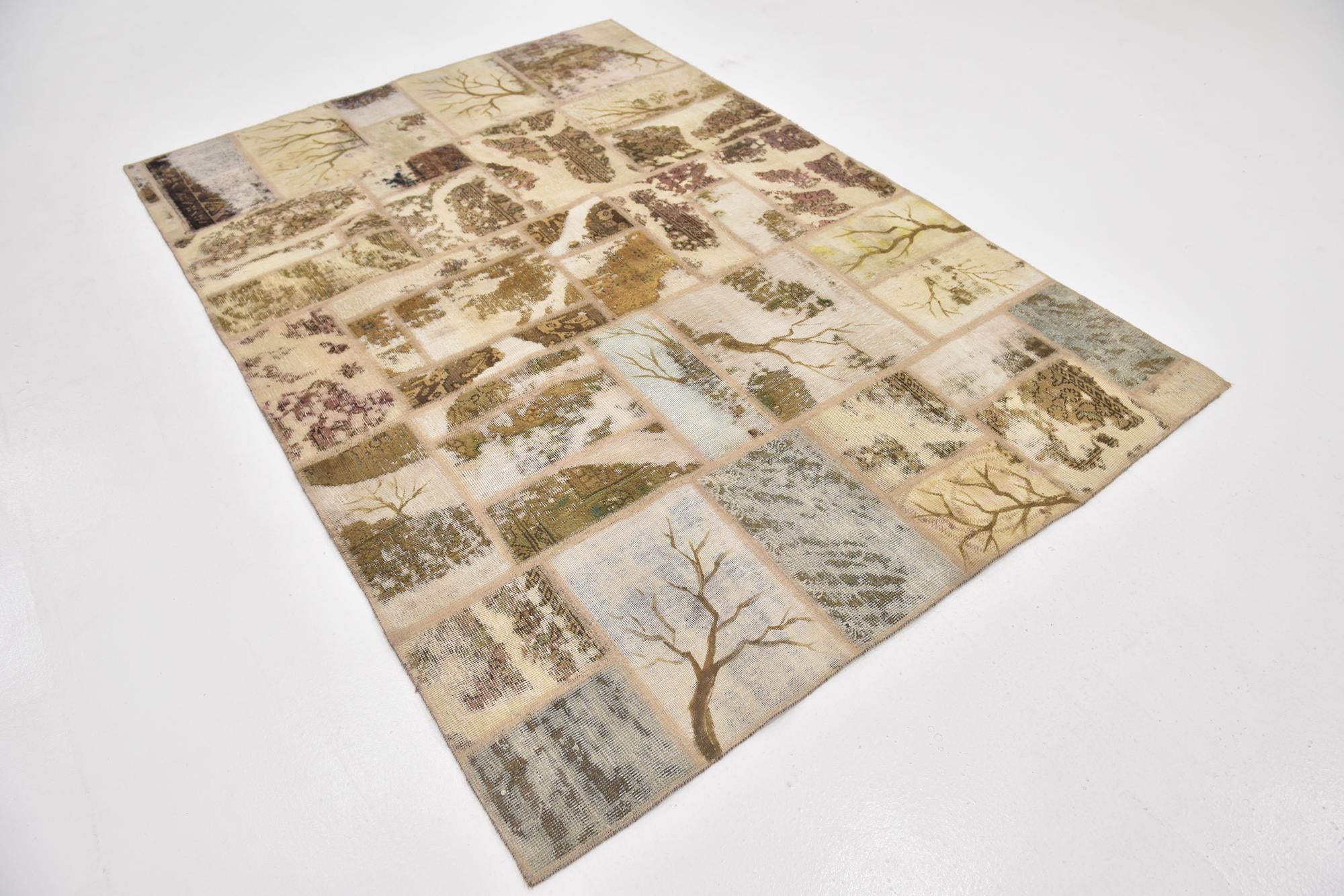 5' 4 x 7' 8 Hand Knotted Ultra Vintage Persian Wool Rug