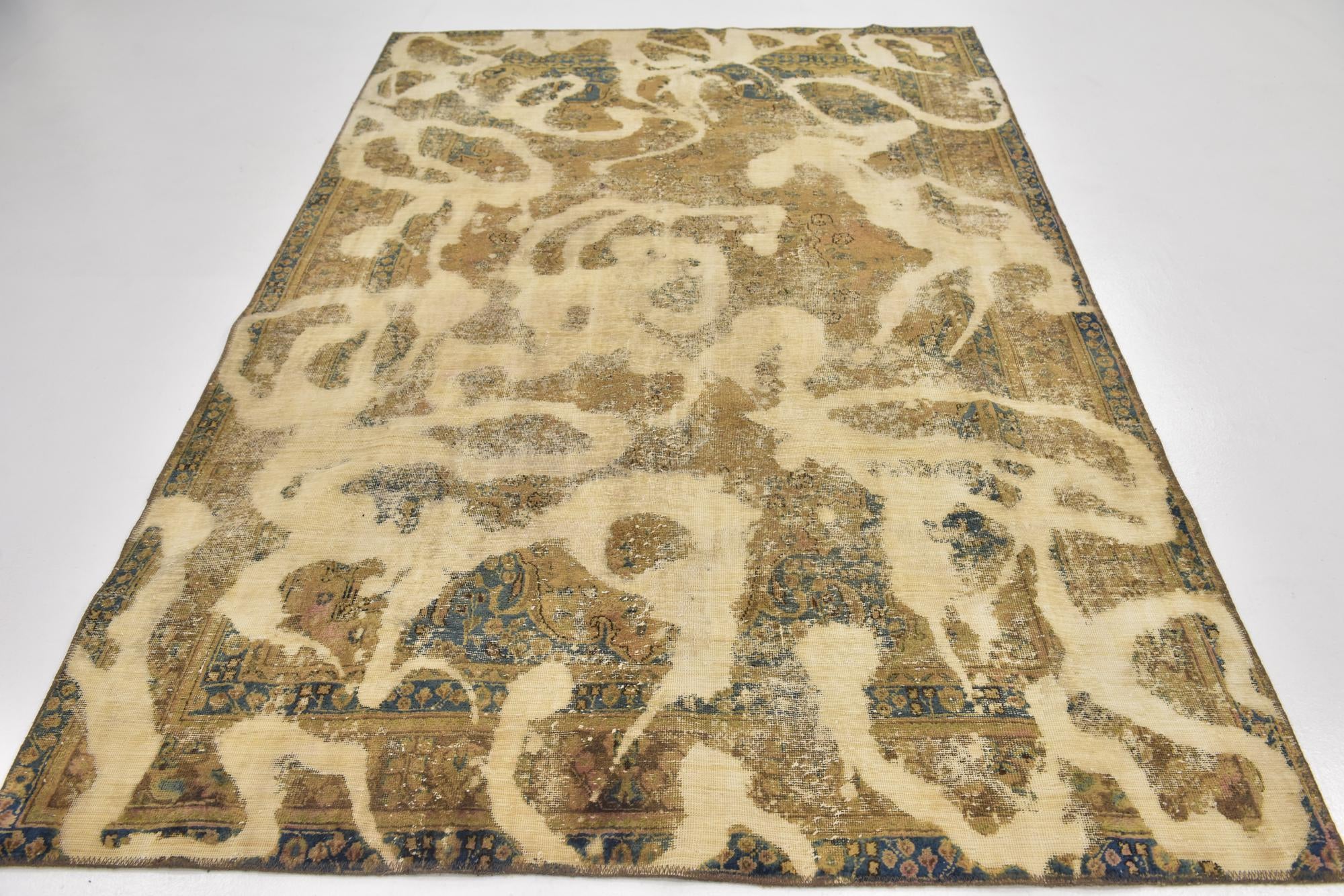 5' 10 x 8' 10 Hand Knotted Ultra Vintage Persian Wool Rug