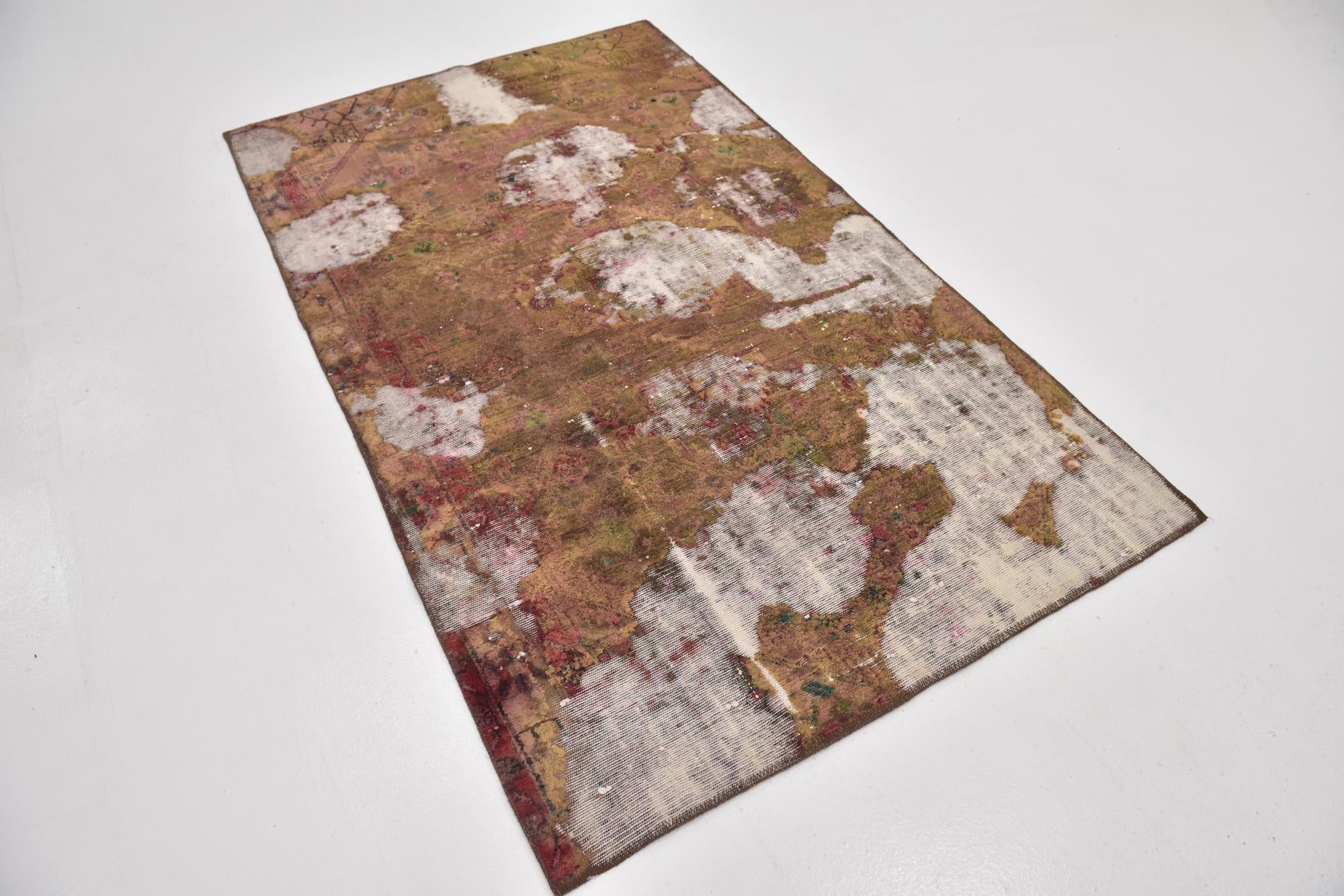 4' x 6' 7 Hand Knotted Ultra Vintage Persian Wool Rug