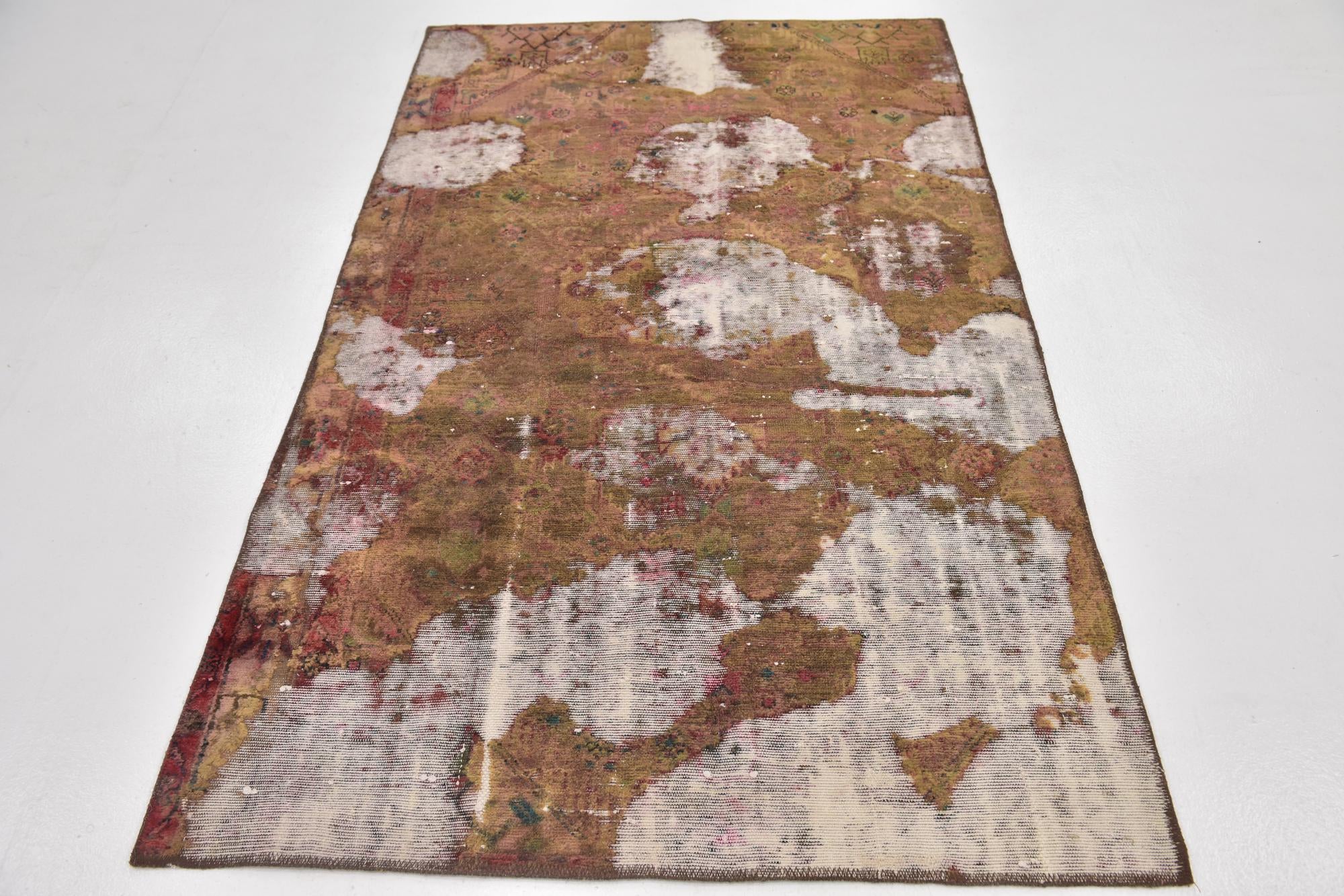 4' x 6' 7 Hand Knotted Ultra Vintage Persian Wool Rug
