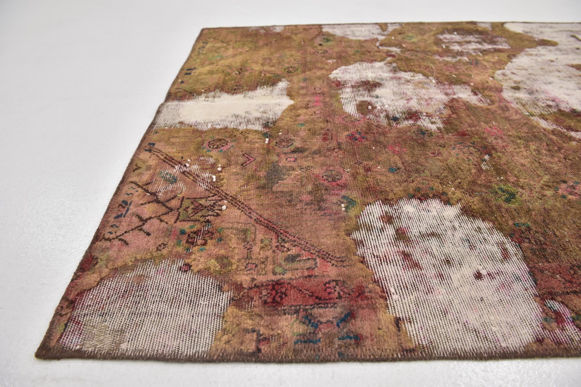 4' x 6' 7 Hand Knotted Ultra Vintage Persian Wool Rug