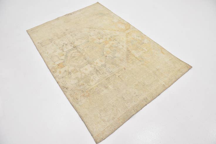 Detail image of 4' 3 x 6' Hand Knotted Ultra Vintage Persian Wool Rug