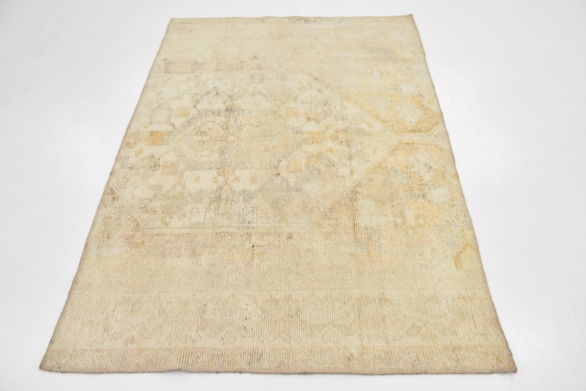 4' 3 x 6' Hand Knotted Ultra Vintage Persian Wool Rug