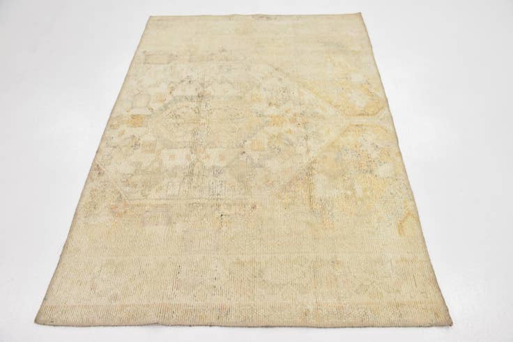 Detail image of 4' 3 x 6' Hand Knotted Ultra Vintage Persian Wool Rug