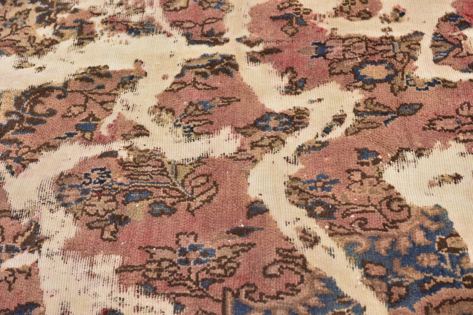4' 6 x 6' 4 Hand Knotted Ultra Vintage Persian Wool Rug