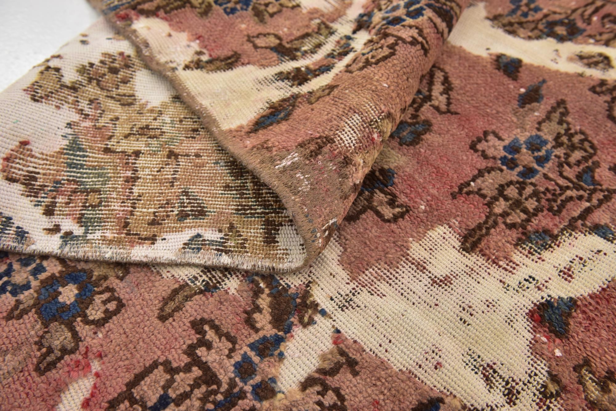 4' 6 x 6' 4 Hand Knotted Ultra Vintage Persian Wool Rug