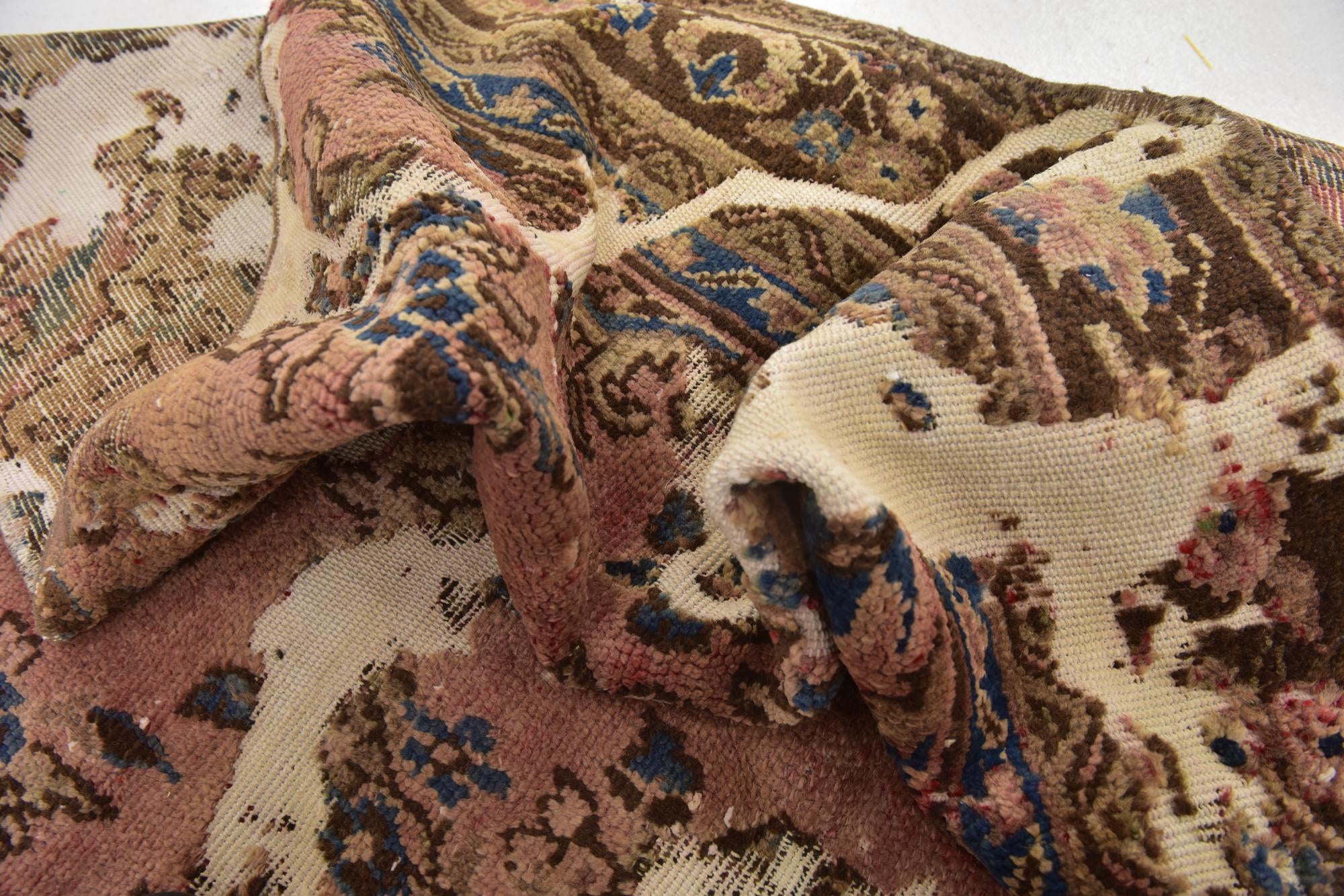 4' 6 x 6' 4 Hand Knotted Ultra Vintage Persian Wool Rug
