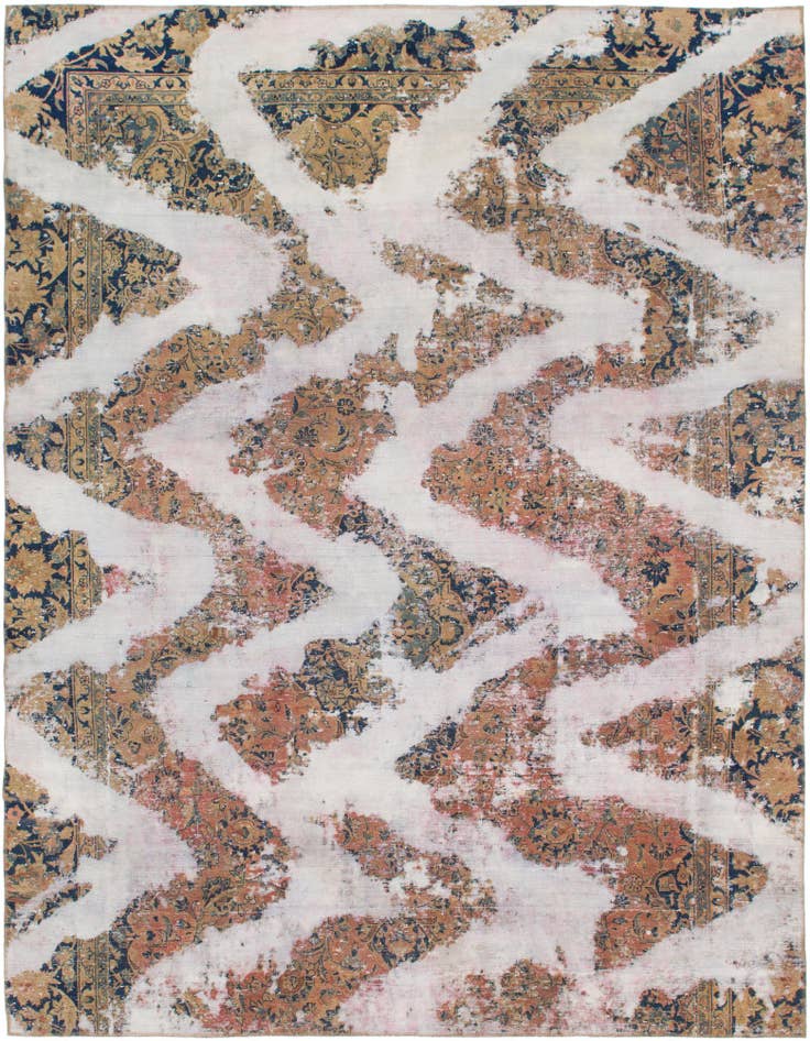 Detail image of 8' 10 x 11' 4 Hand Knotted Ultra Vintage Persian Wool Rug