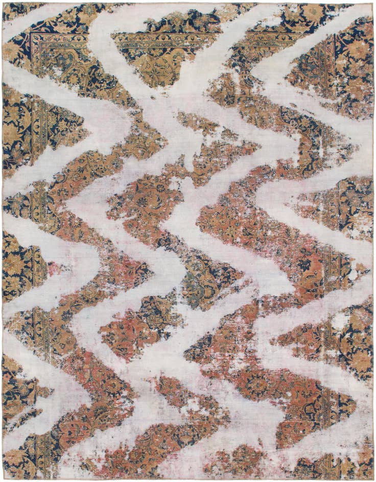 Detail image of 8' 10 x 11' 4 Hand Knotted Ultra Vintage Persian Wool Rug