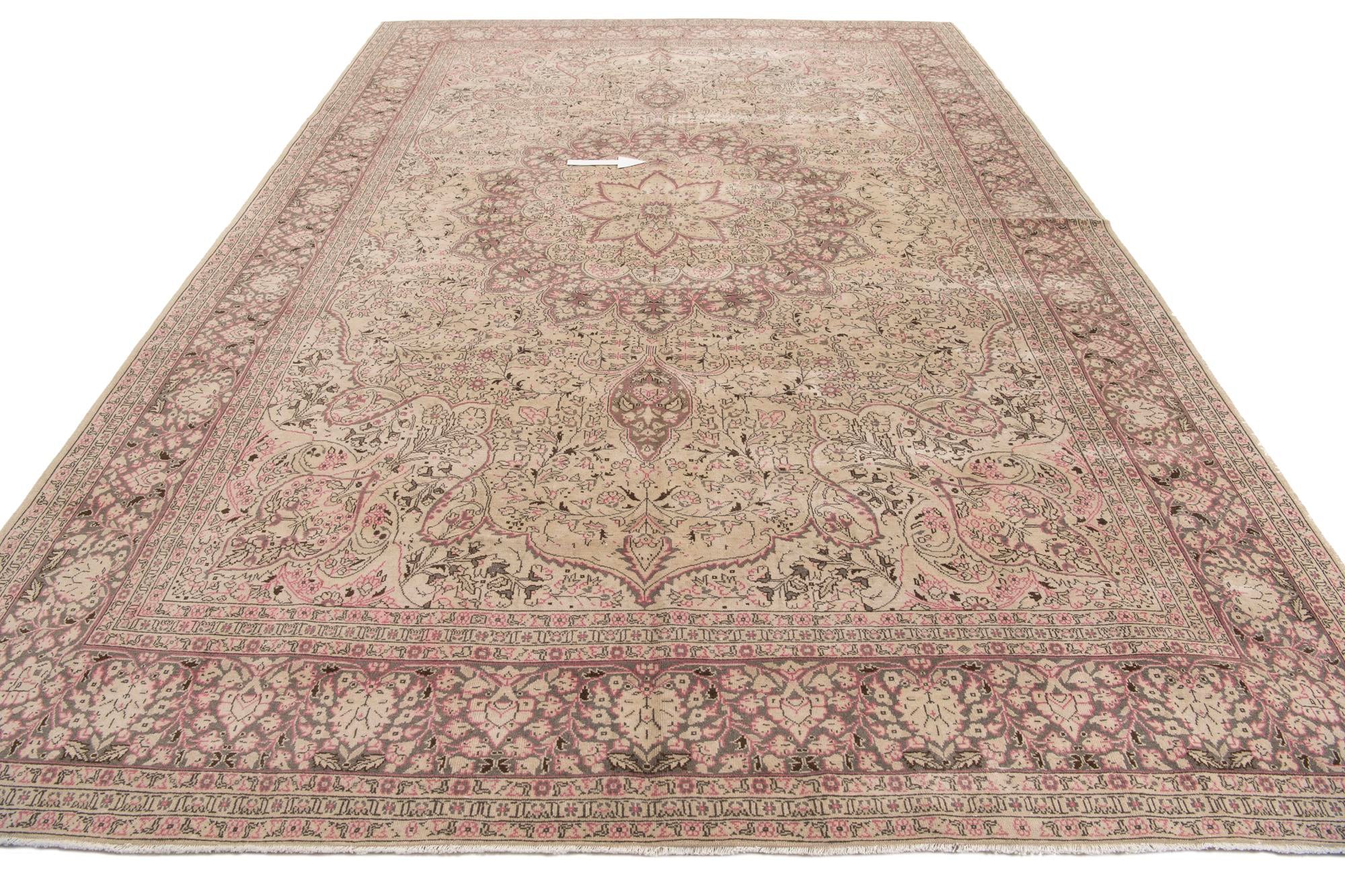 8' 4 x 12' 1 Hand Knotted Ultra Vintage Persian Wool Rug